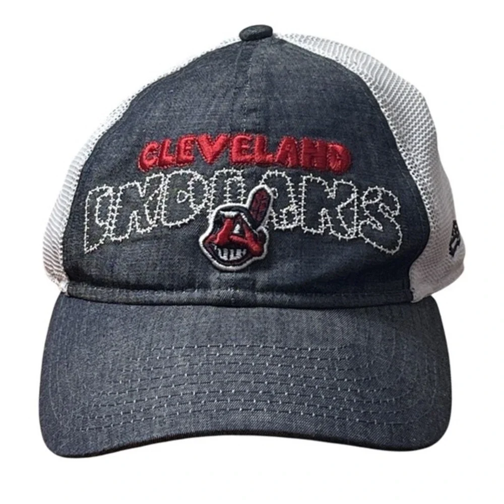 New Era 9twenty Cleveland Indians Hook Loop Hat‎ Cap Adjustable Strap YOUTH